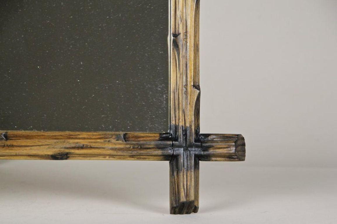 19th Century Black Forest Rustic Wall Mirror Light Brown, Austria, circa 1890 For Sale 1