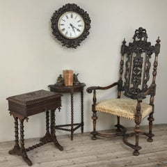 19th Century Black Forest Wall Clock, Cartel