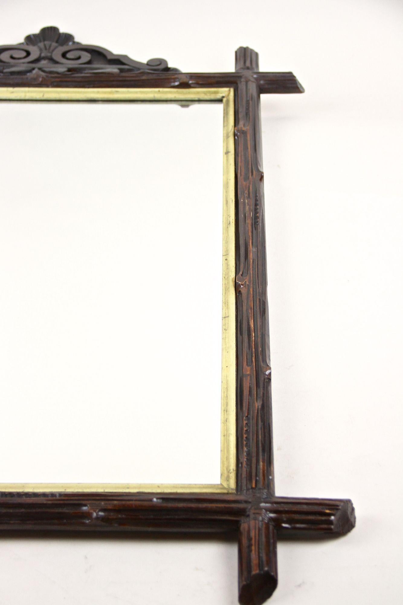19th Century Black Forest Wall Mirror With Gilt Bars, Austria, ca. 1880 For Sale 7