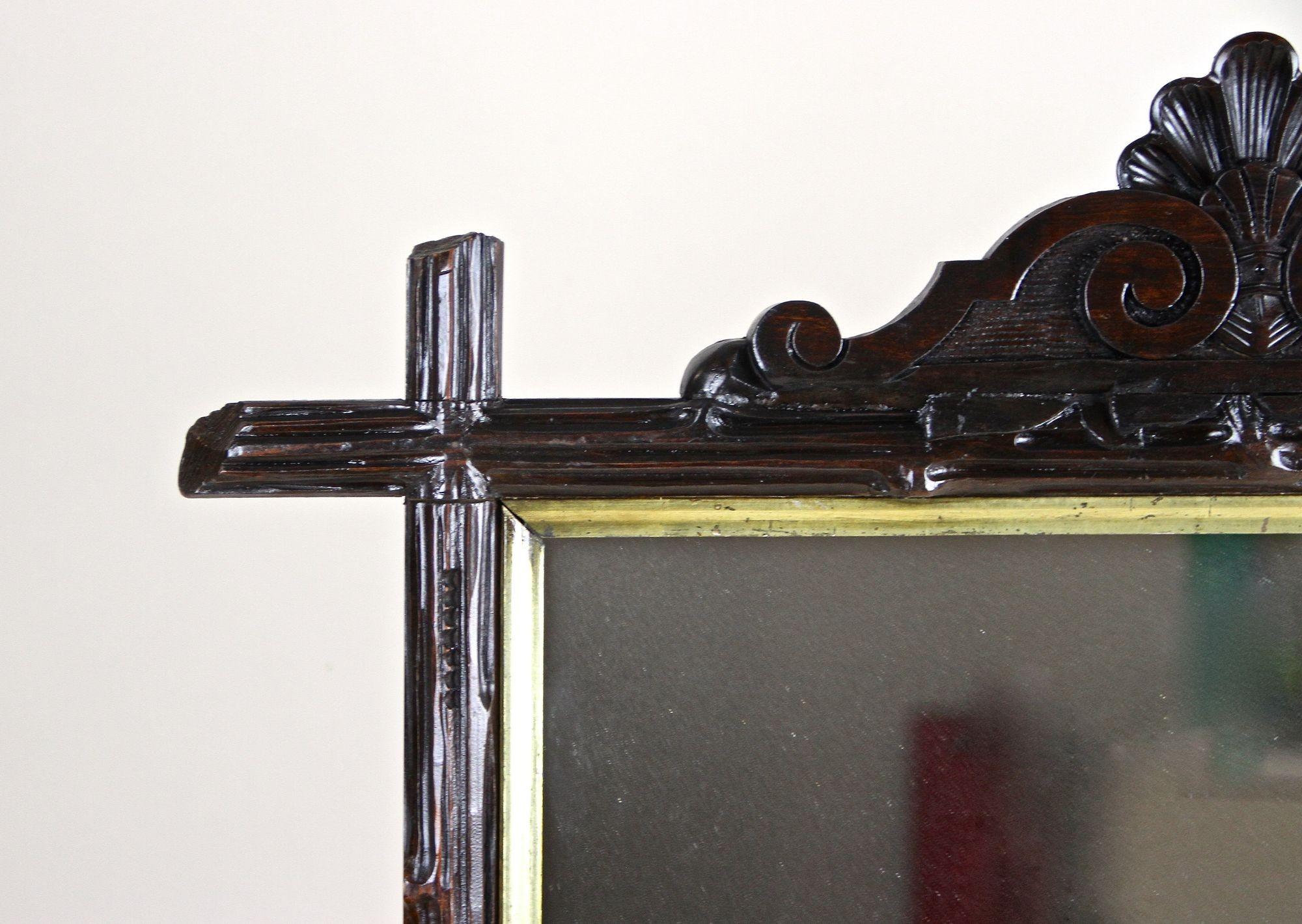 Austrian 19th Century Black Forest Wall Mirror With Gilt Bars, Austria, ca. 1880 For Sale