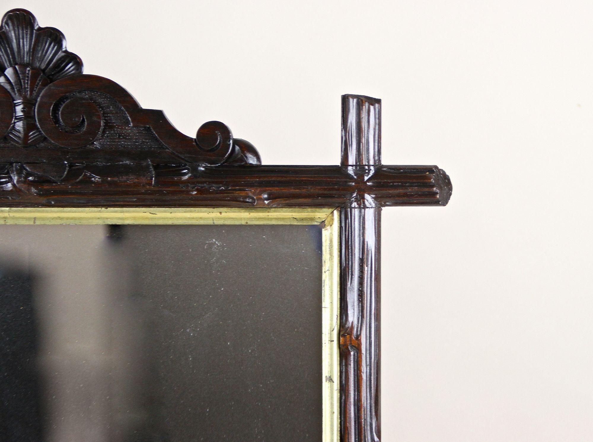 19th Century Black Forest Wall Mirror With Gilt Bars, Austria, ca. 1880 In Good Condition For Sale In Lichtenberg, AT
