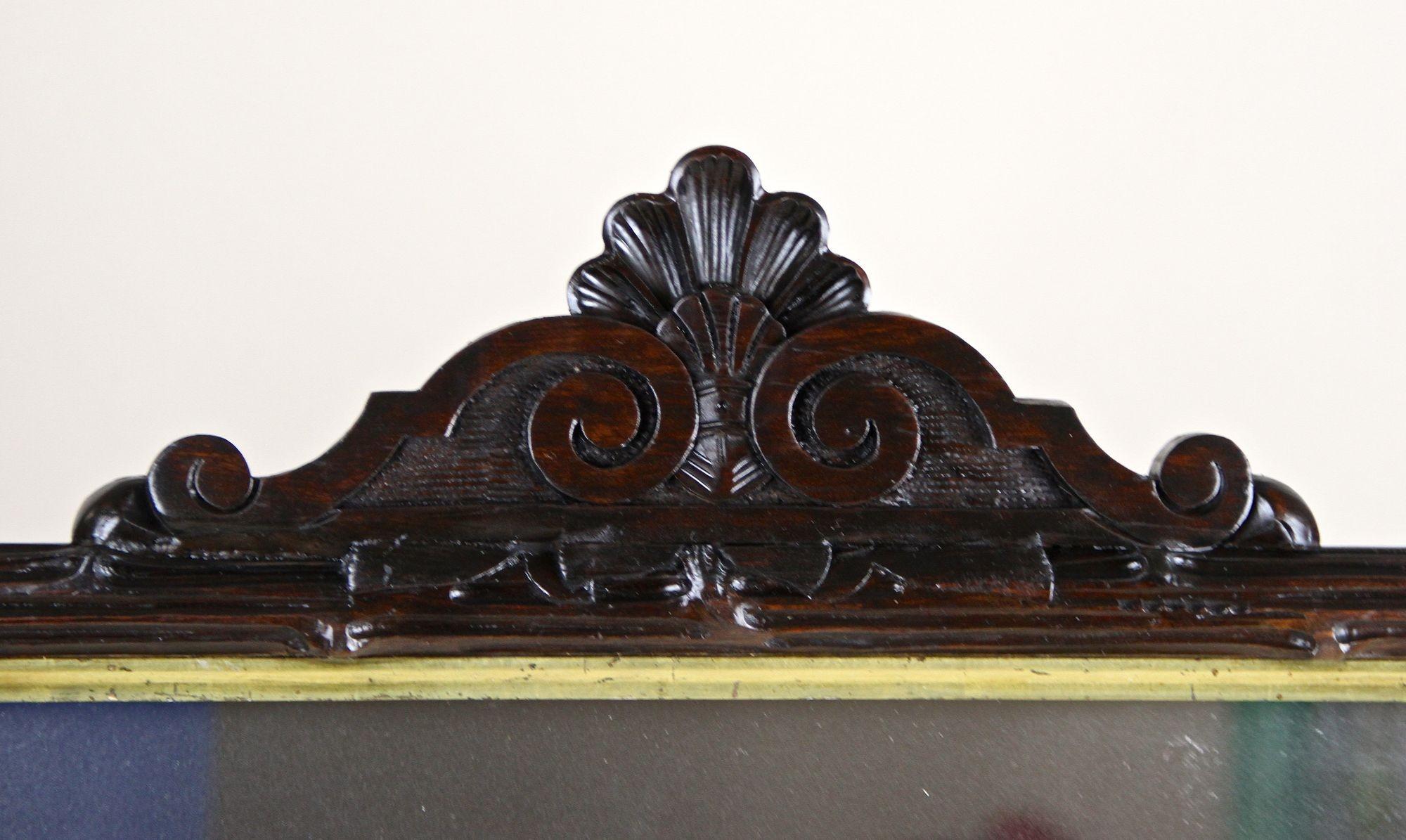 19th Century Black Forest Wall Mirror With Gilt Bars, Austria, ca. 1880 For Sale 1