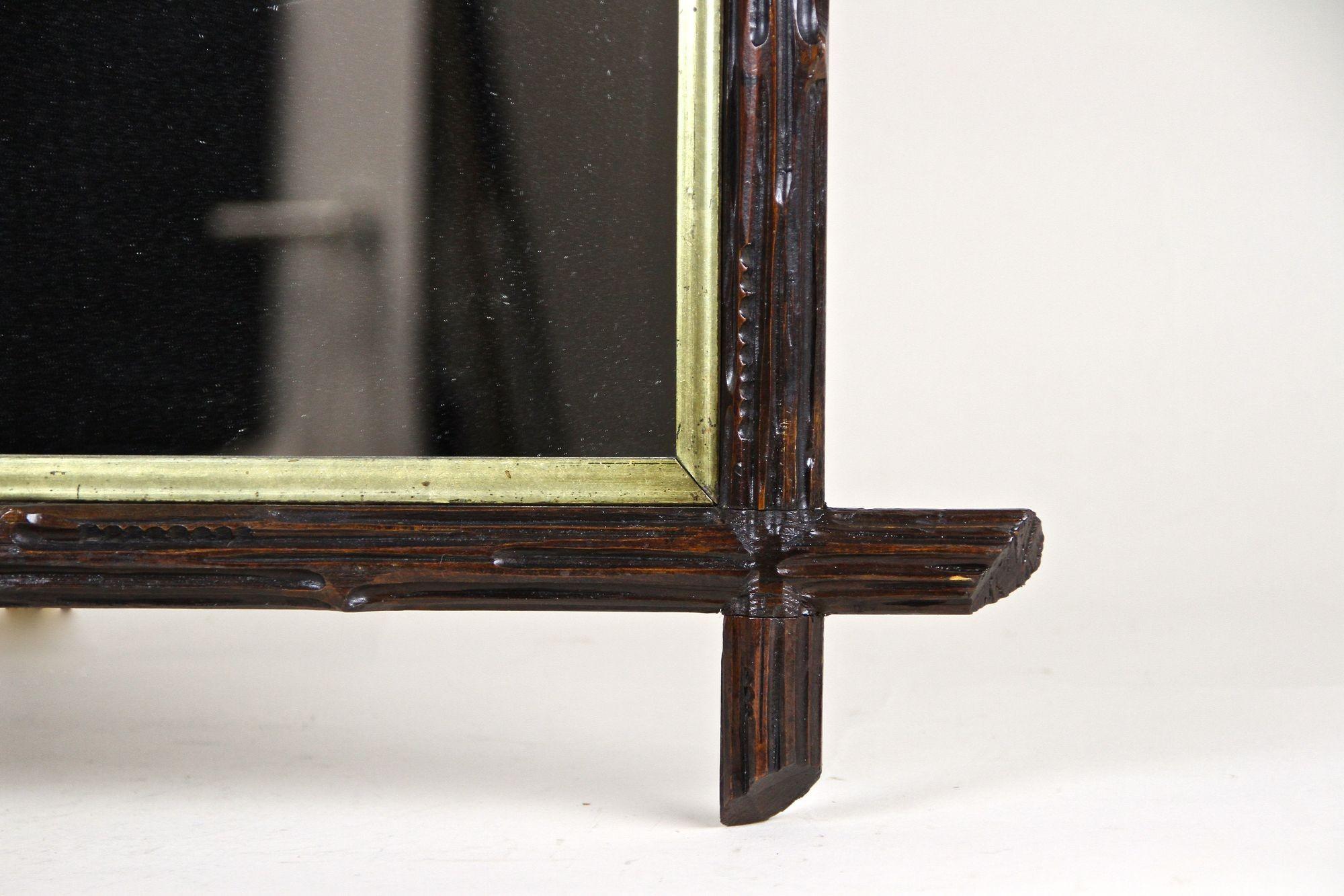 19th Century Black Forest Wall Mirror With Gilt Bars, Austria, ca. 1880 For Sale 2