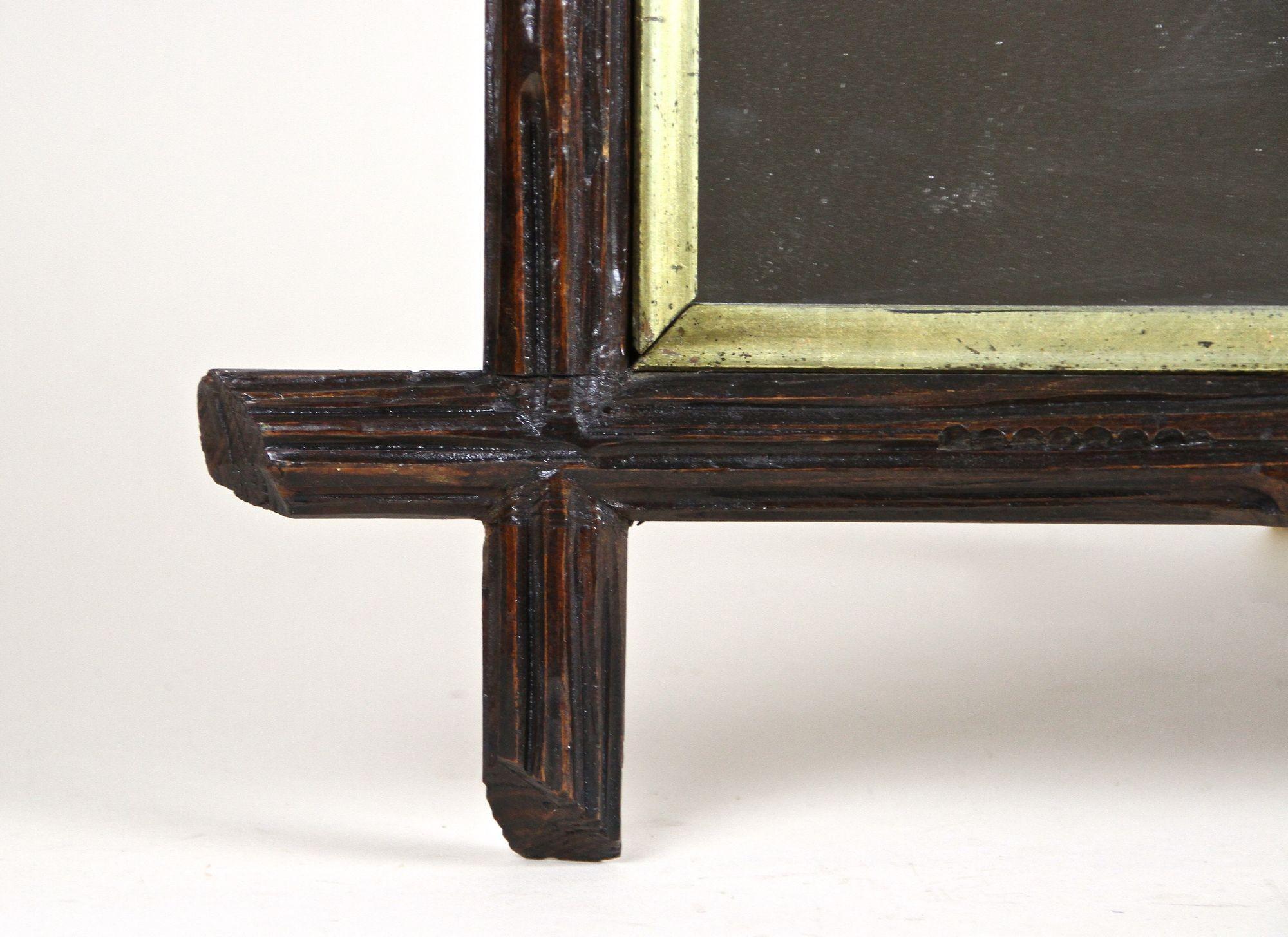 19th Century Black Forest Wall Mirror With Gilt Bars, Austria, ca. 1880 For Sale 4