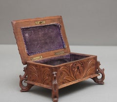 19th Century black forest walnut casket