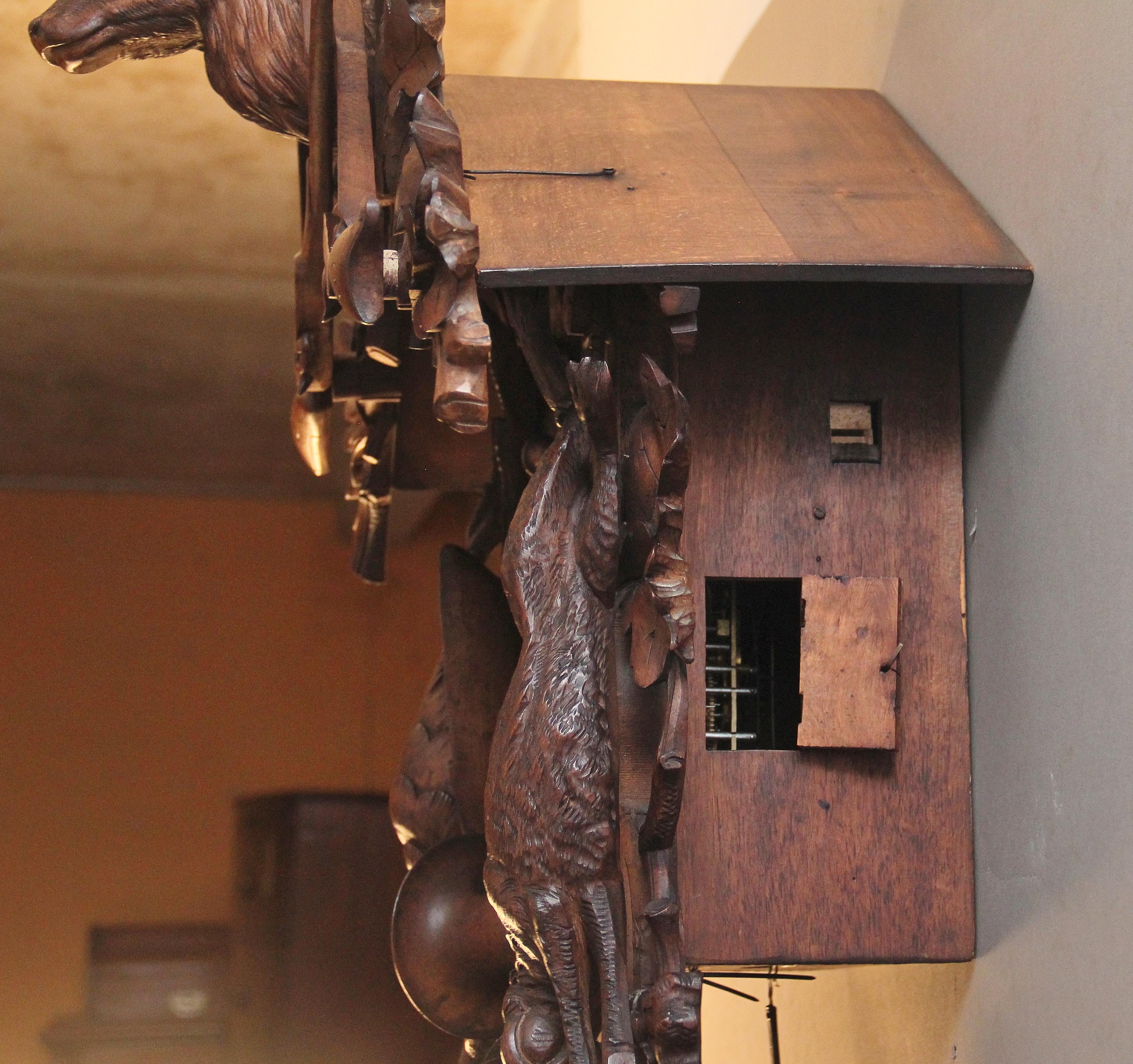 19th Century black forest walnut cuckoo clock For Sale 7