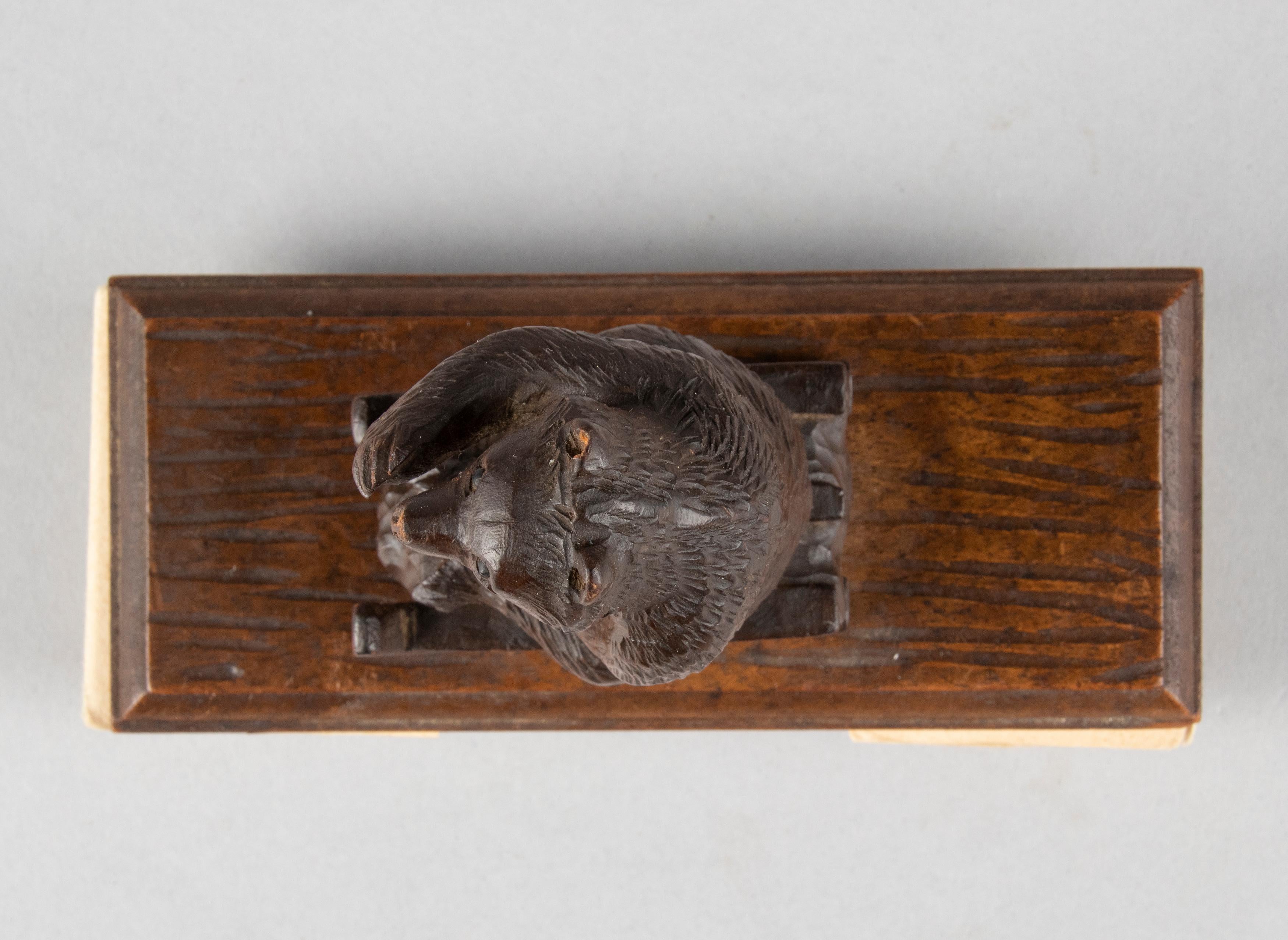 19th Century Black Forest Walnut Desk Blotter with a Bear on a Sled 8
