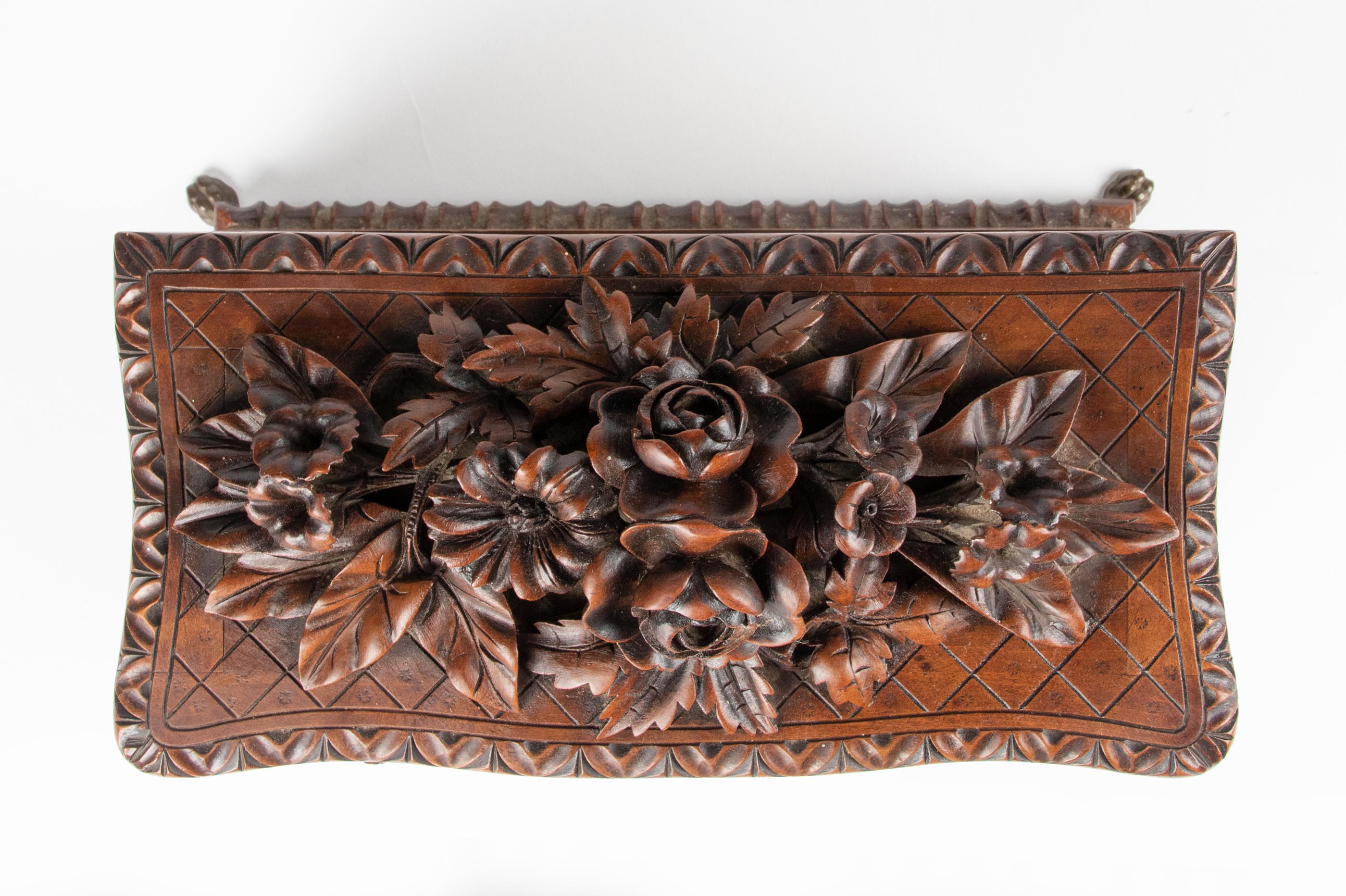Late 19th Century 19th Century Black Forest Walnut Jewelry Chest