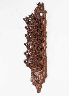 Porte-lettres mural en bois sculpté de la Forêt-Noire du 19ème siècle pour lettres