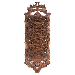 19th Century Black Forest Wooden Carved Wall-Rack for Letters