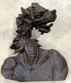 19th Century Black Forrest Fantasy Carving of a Dragon or Zmei