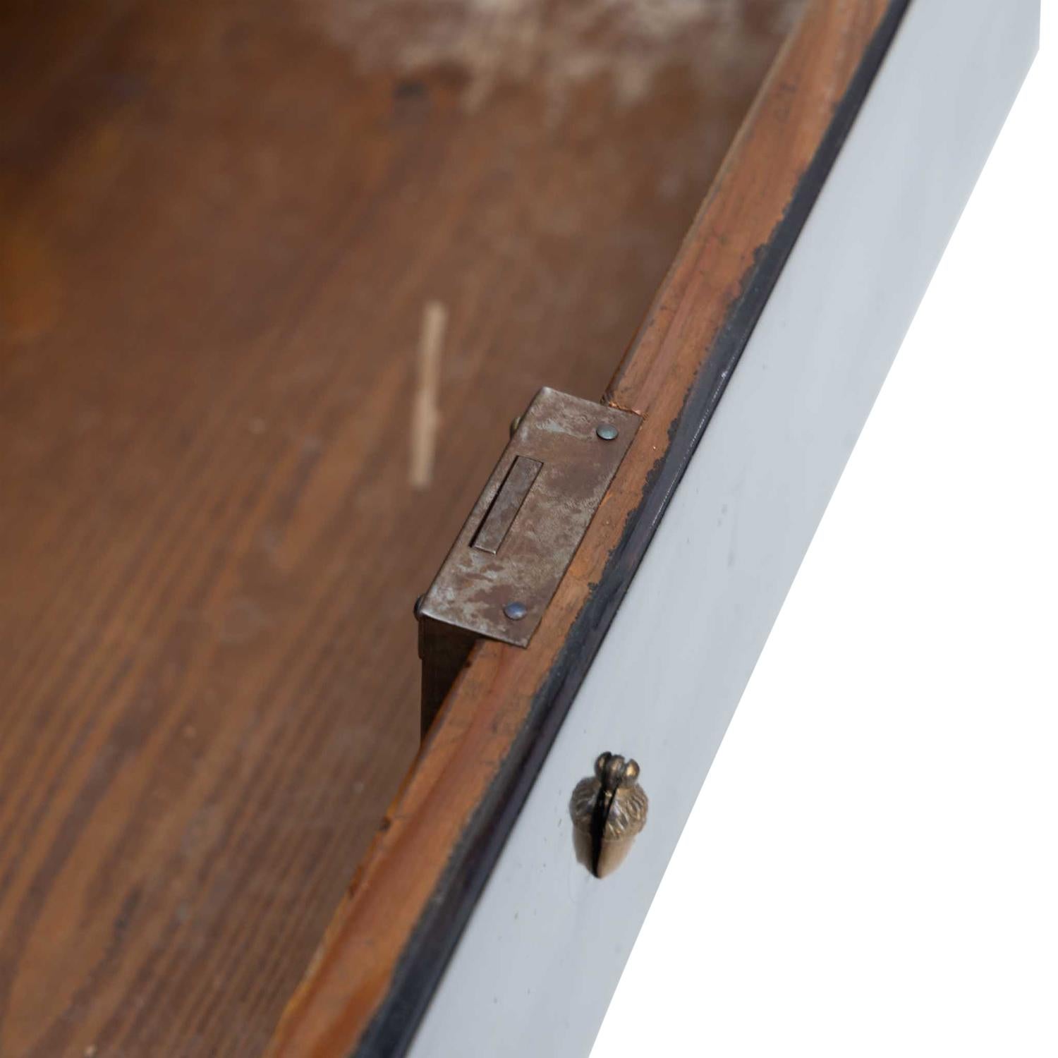 19th Century Black French Empire Polished Ebony Secretary, Antique Birch Cabinet For Sale 8