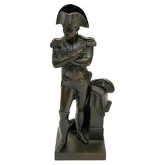 19th Century Black French Napoleon Bonaparte Patinated Bronze Sculpture