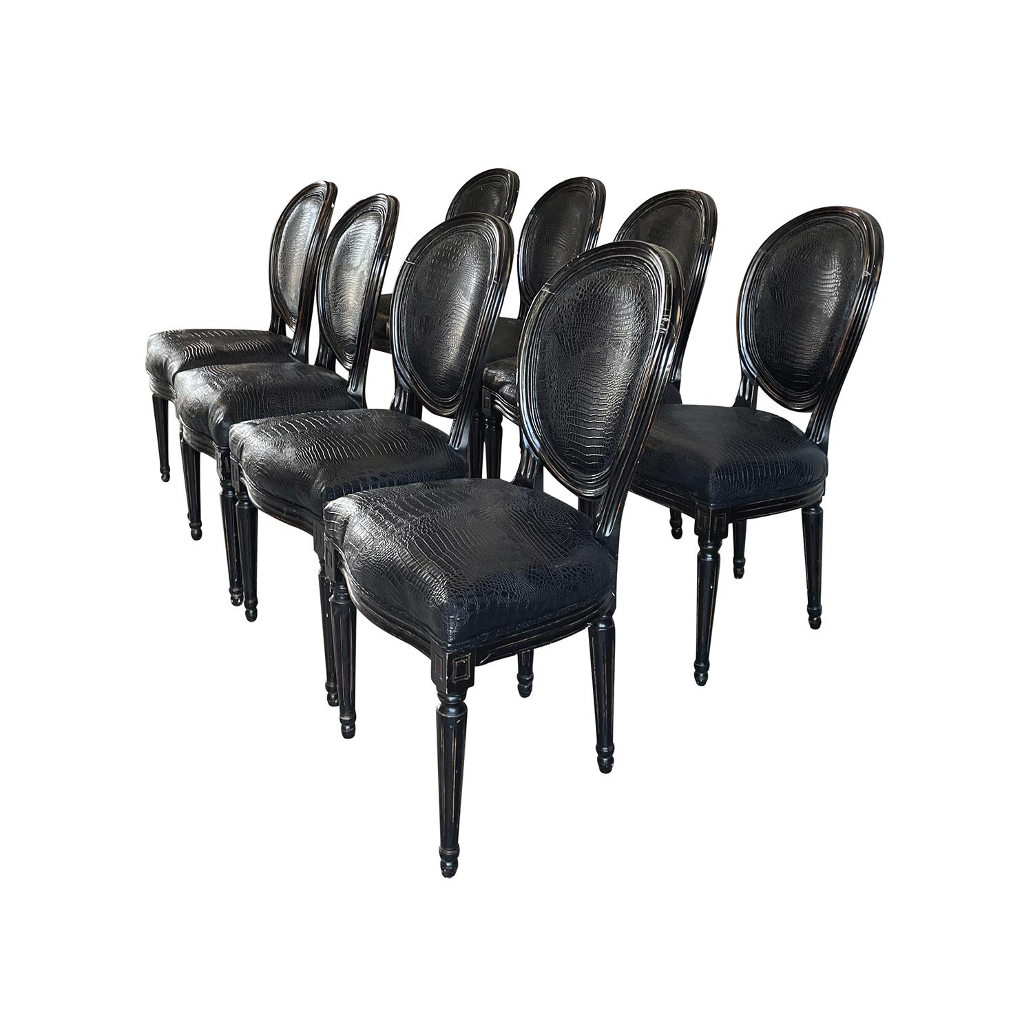black french country dining chairs