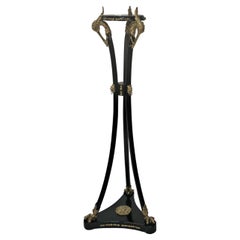 19th Century Black Lacquer and Bronze Plant Stand