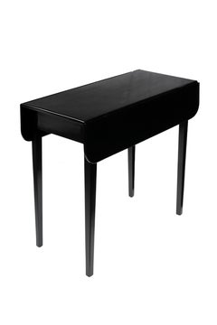 19th Century Black Lacquer Walnut Pembroke Flap Table