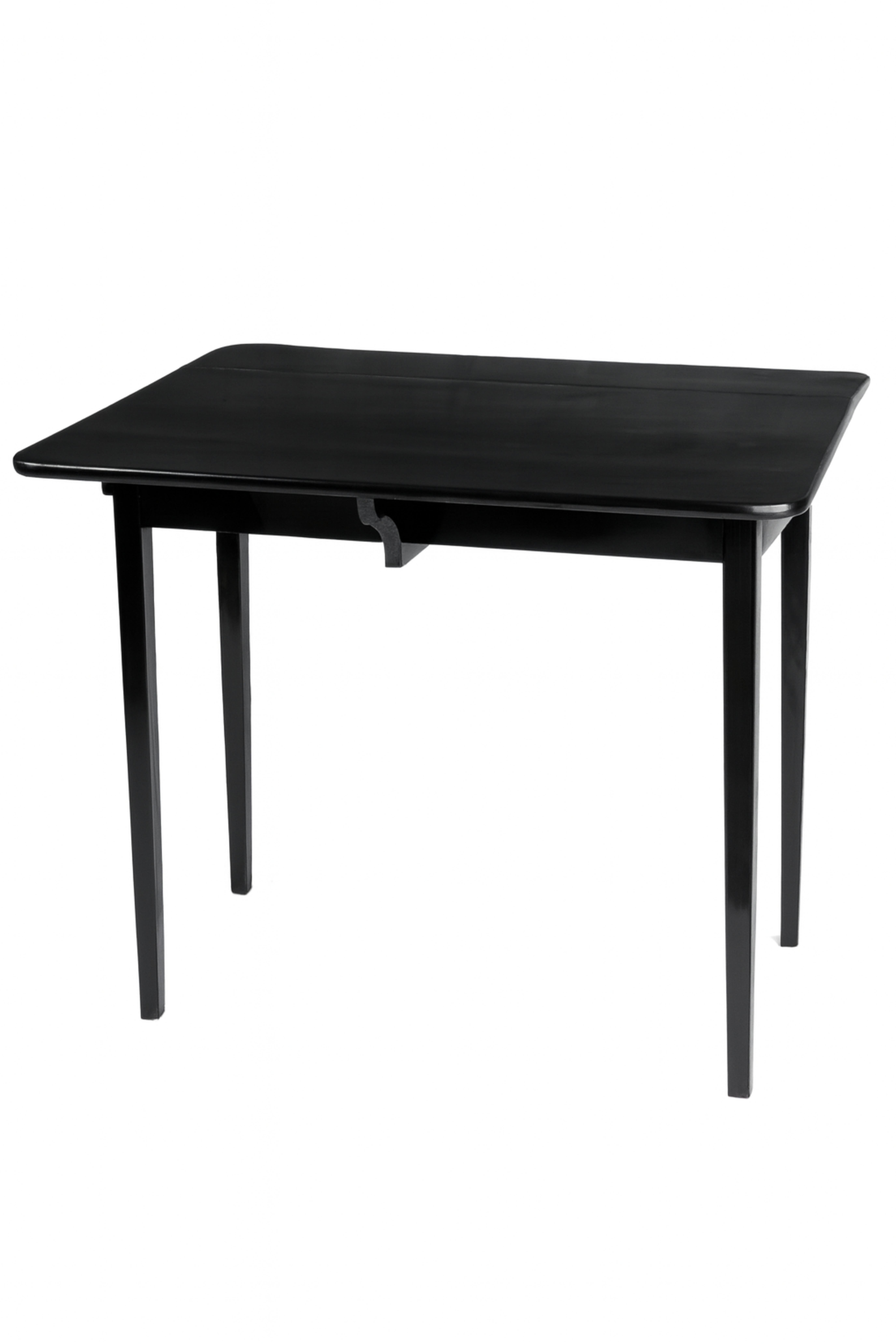 19th Century Black Lacquer Walnut Pembroke Flap Table, Portugal In Good Condition For Sale In Lisbon, PT