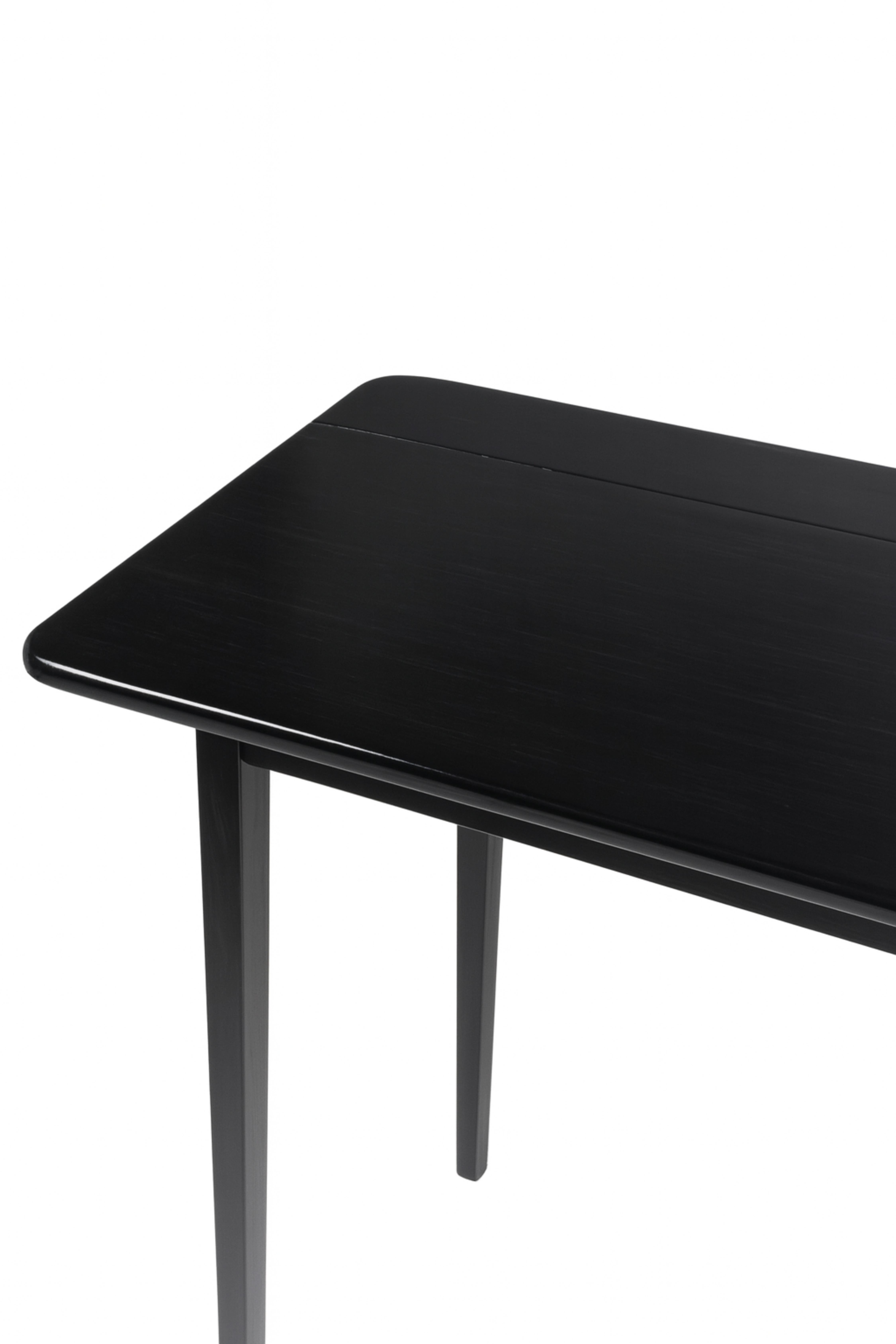 19th Century Black Lacquer Walnut Pembroke Flap Table, Portugal For Sale 3