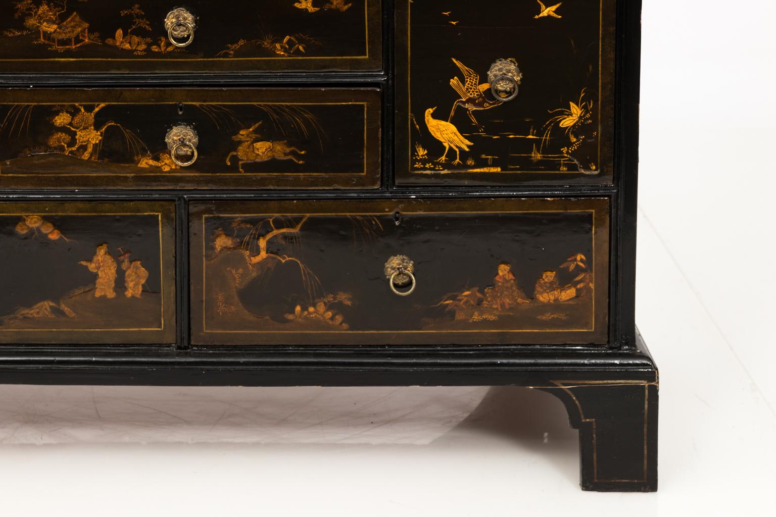 19th Century Black Lacquered Japanese Chest of Drawers 10