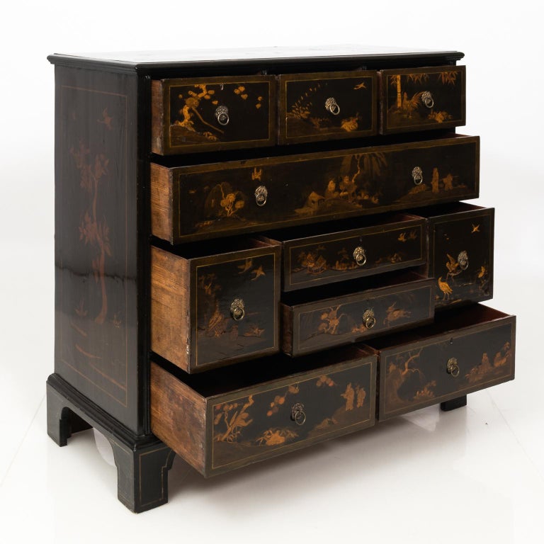 19th Century Black Lacquered Japanese Chest of Drawers at 1stdibs