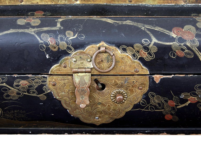19th Century Black Lacquered Jewellery Box For Sale 1