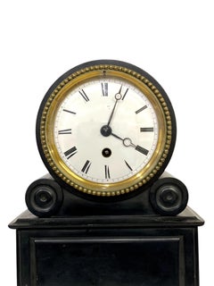19th Century Black Marble Mantel Clock