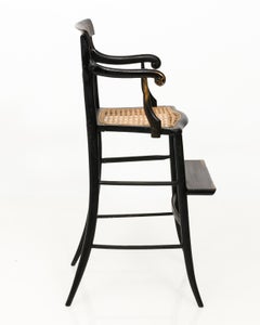 19th Century Black Painted Child's High Chair