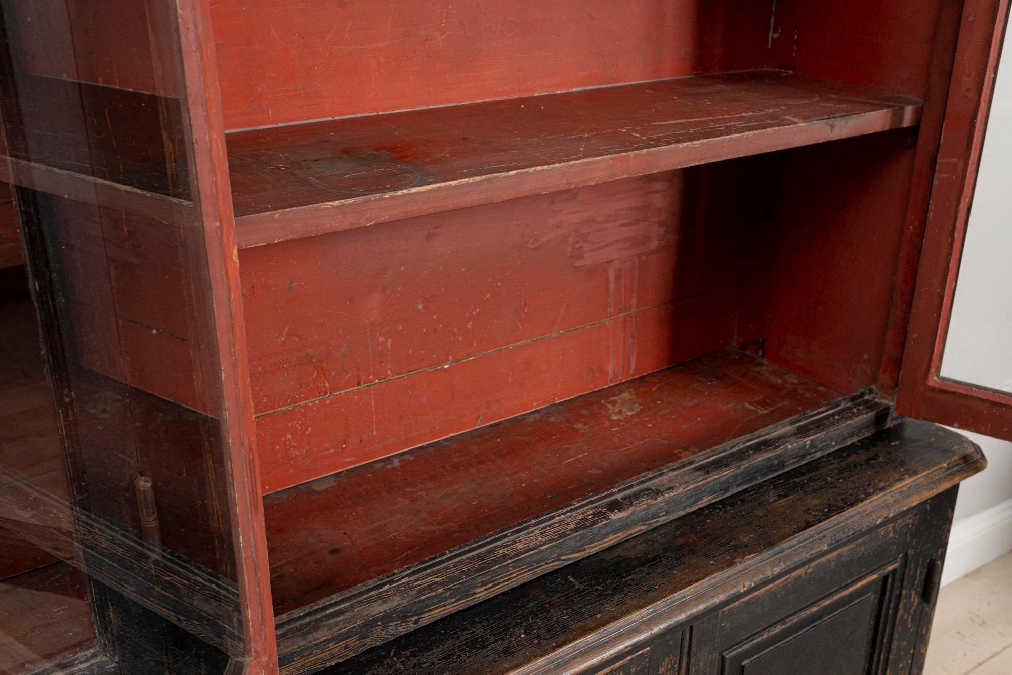 19th Century Black Painted French Library Breakfront 'Moderne' Bookcase 4