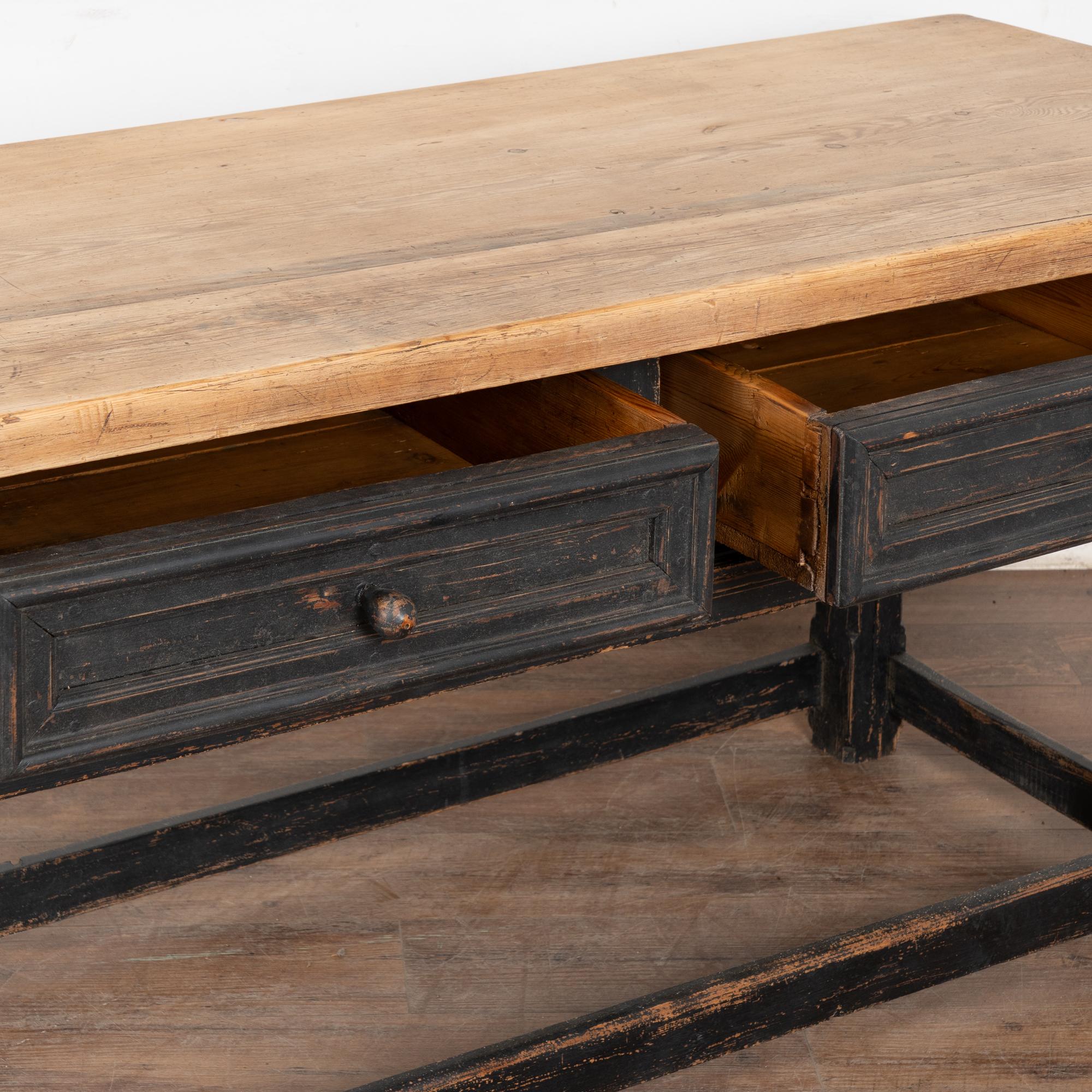 19th Century Black Painted Library Console Table, Denmark For Sale 4
