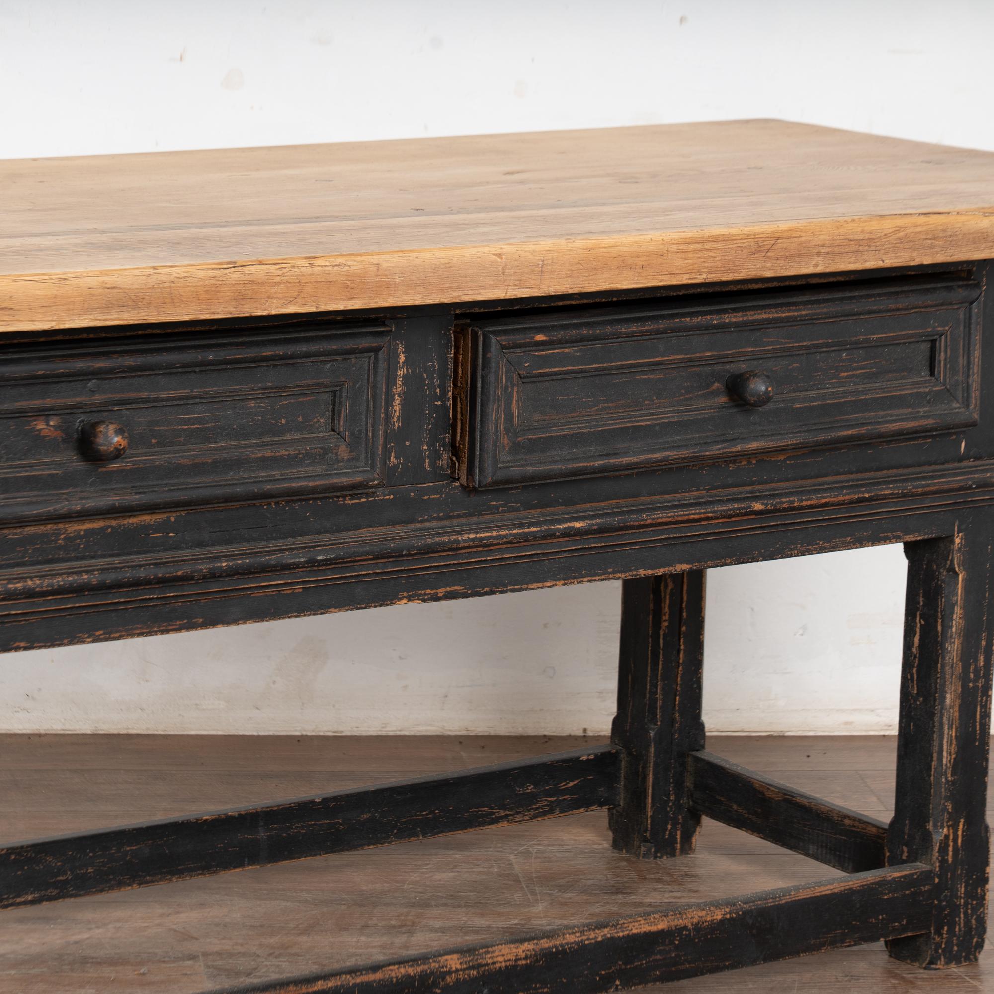 19th Century Black Painted Library Console Table, Denmark For Sale 5