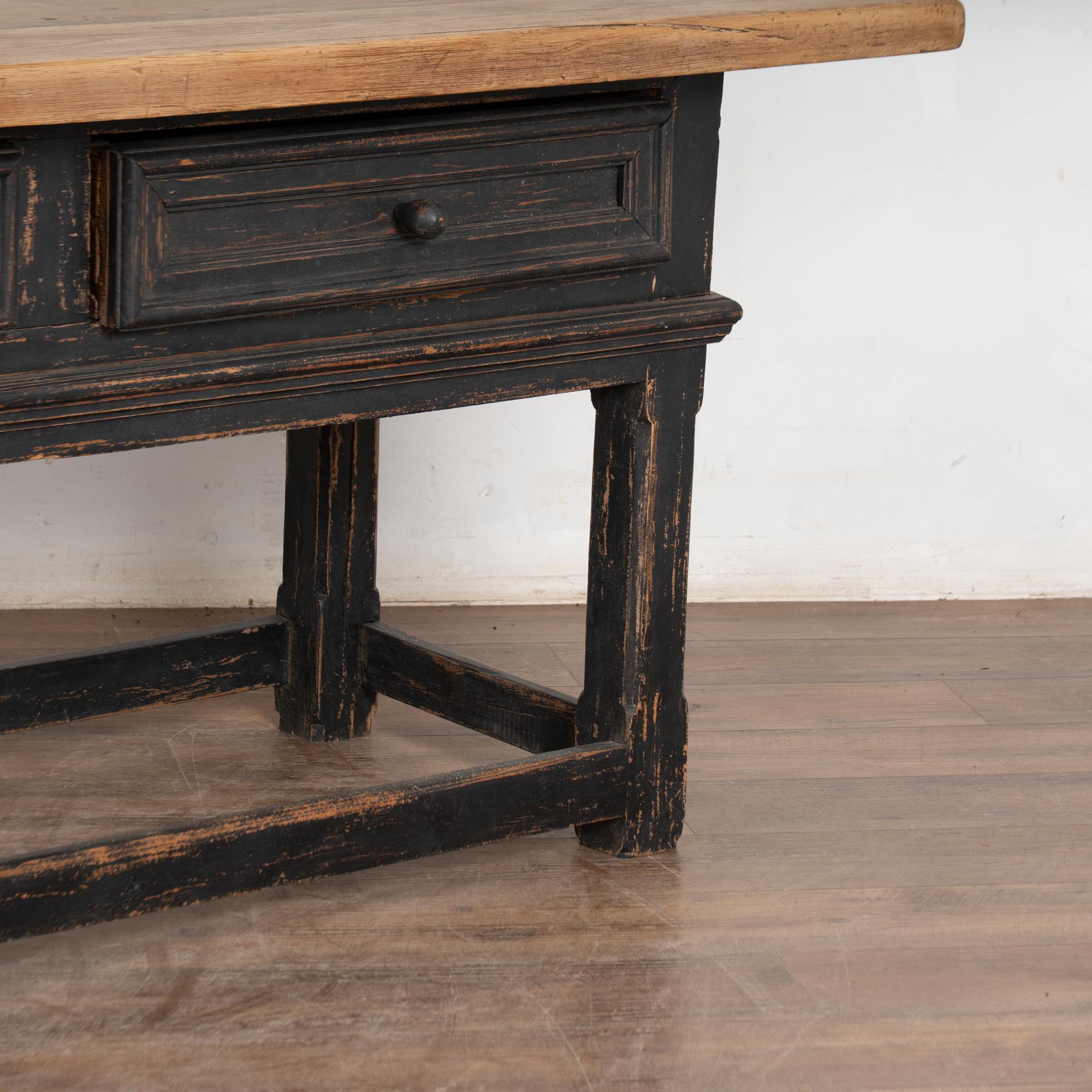 19th Century Black Painted Library Console Table, Denmark For Sale 7