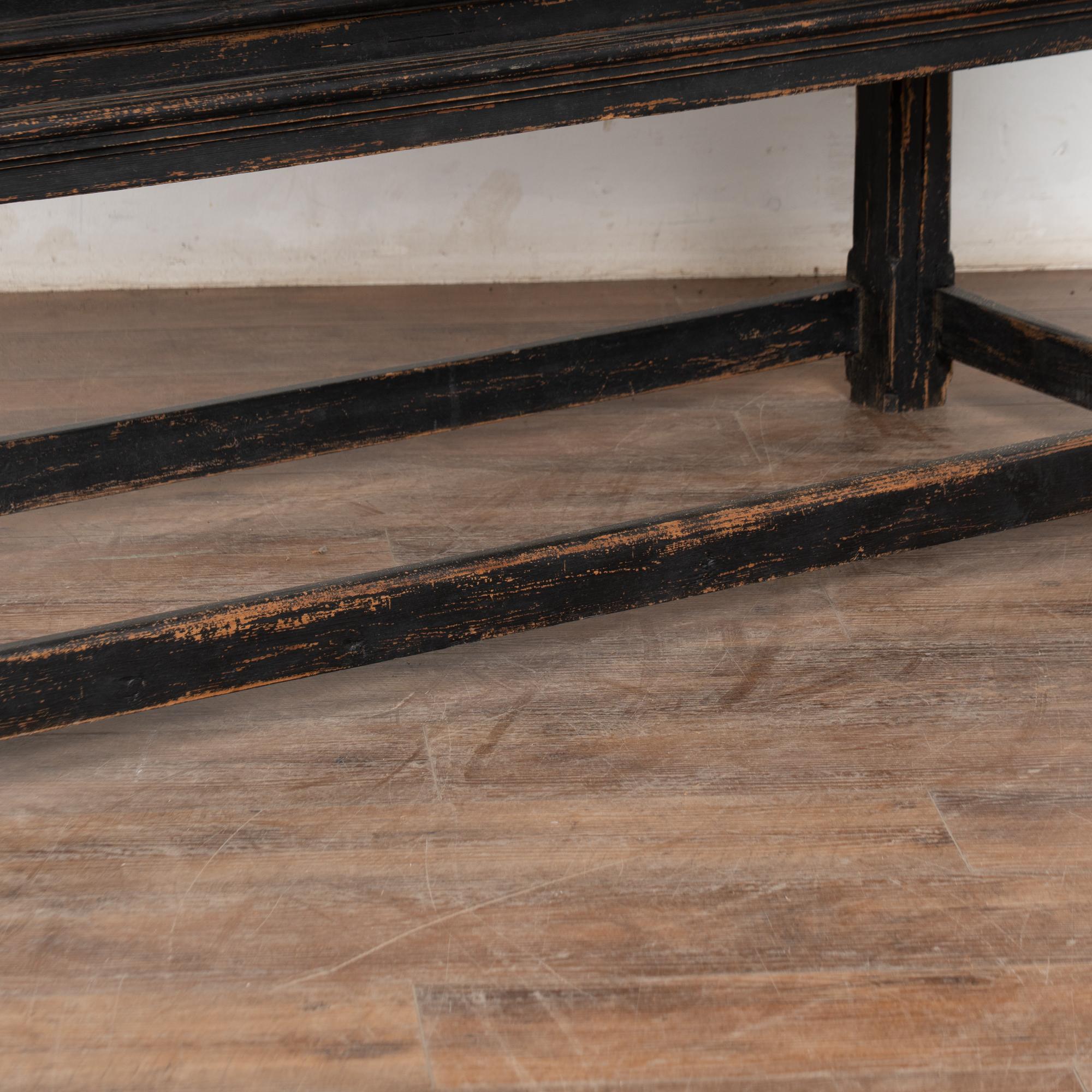 19th Century Black Painted Library Console Table, Denmark For Sale 8