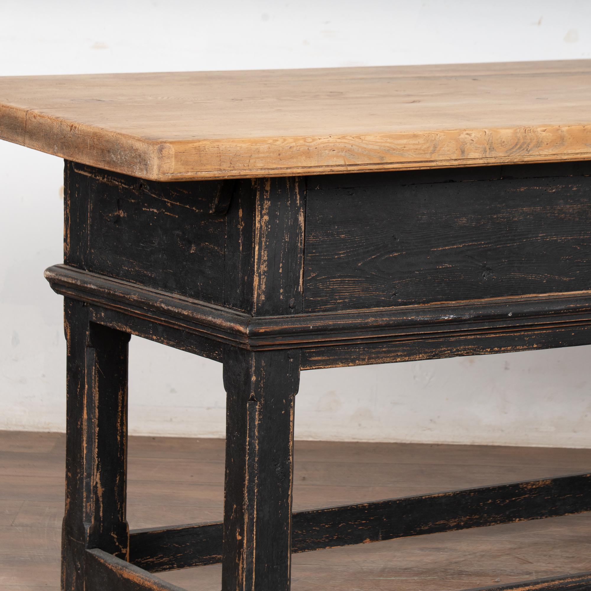 19th Century Black Painted Library Console Table, Denmark For Sale 9