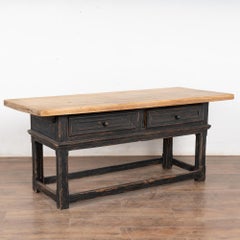19th Century Black Painted Library Console Table, Denmark