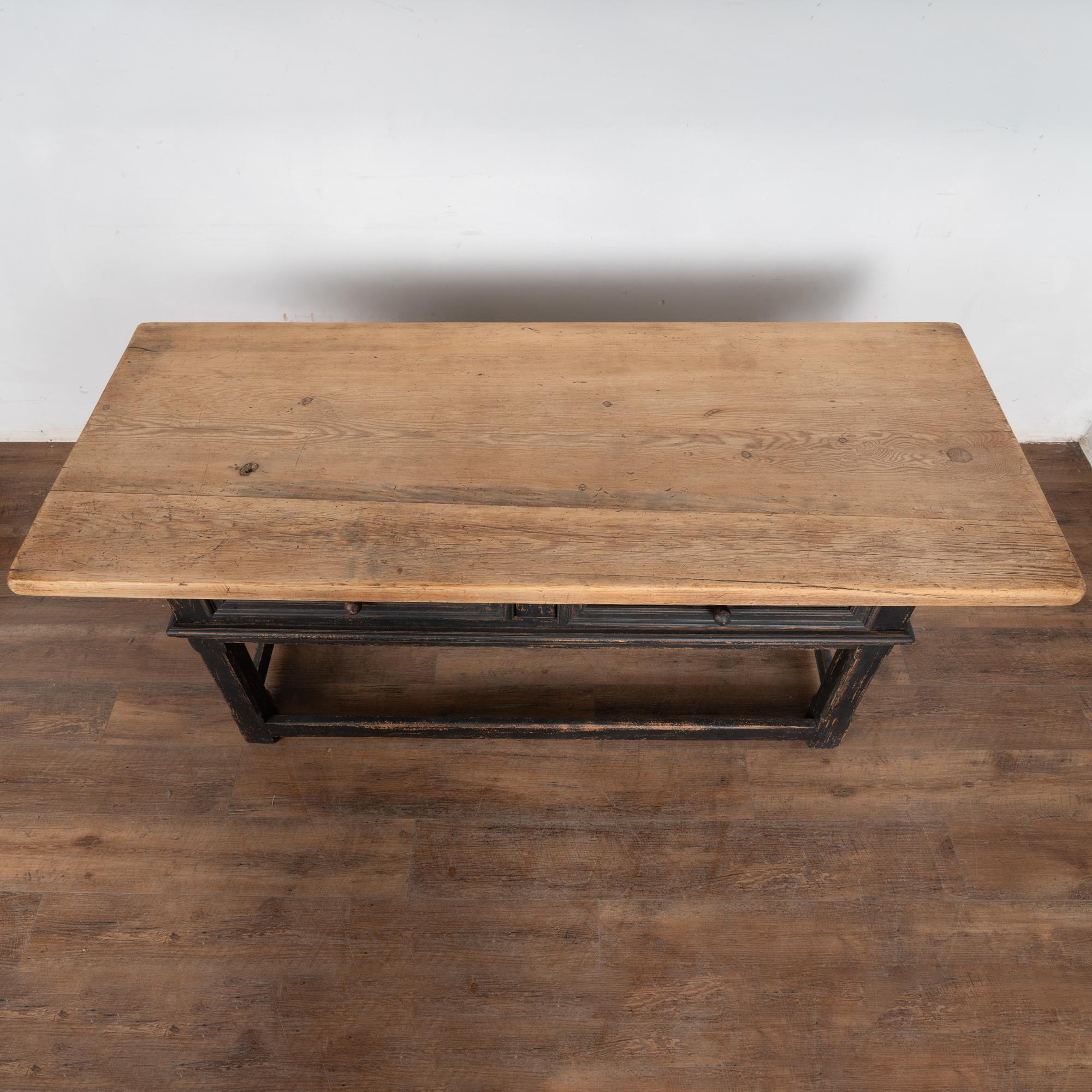 19th Century Black Painted Library Console Table, Denmark In Good Condition For Sale In Round Top, TX