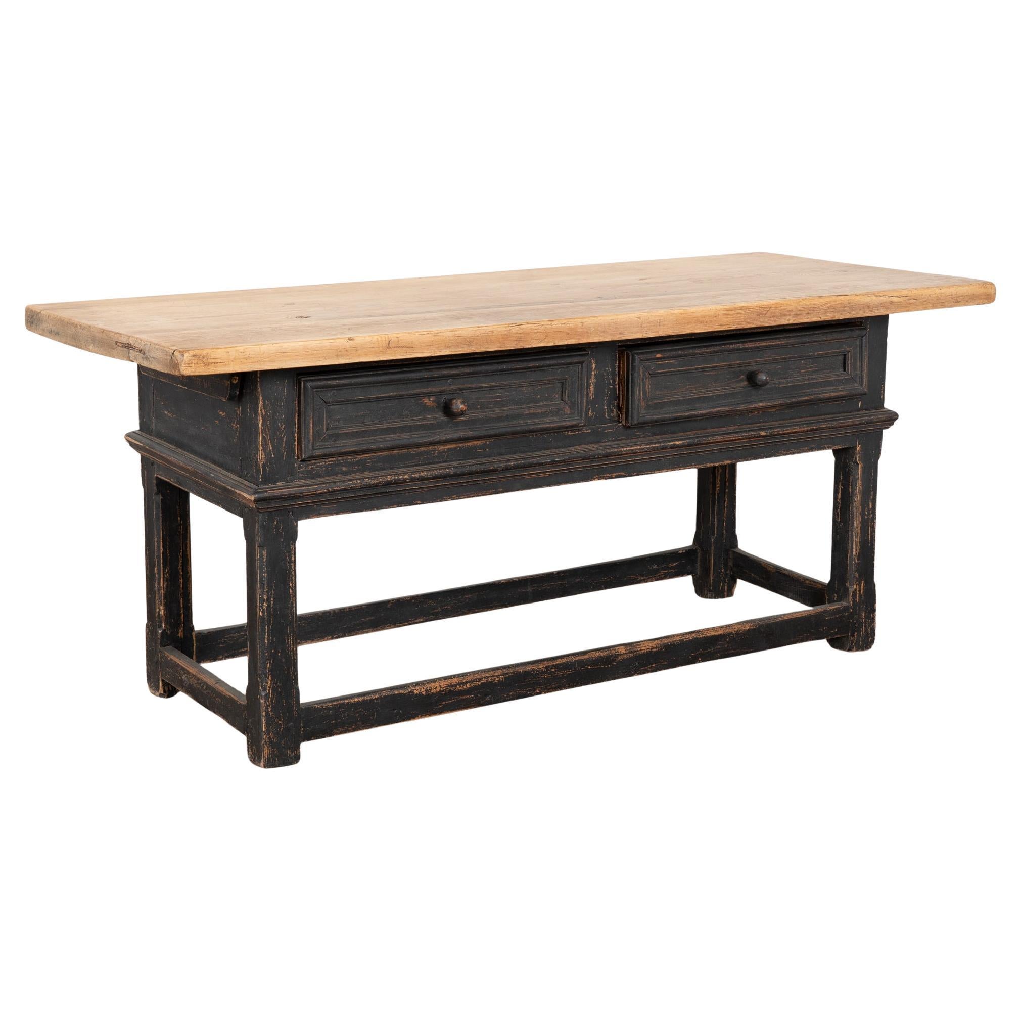 19th Century Black Painted Library Console Table, Denmark For Sale