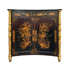 Early 19th Century Black Regency Cabinet, Two Doors