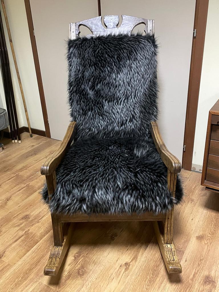 Rustic 19th Century Black Rocking Chair For Sale