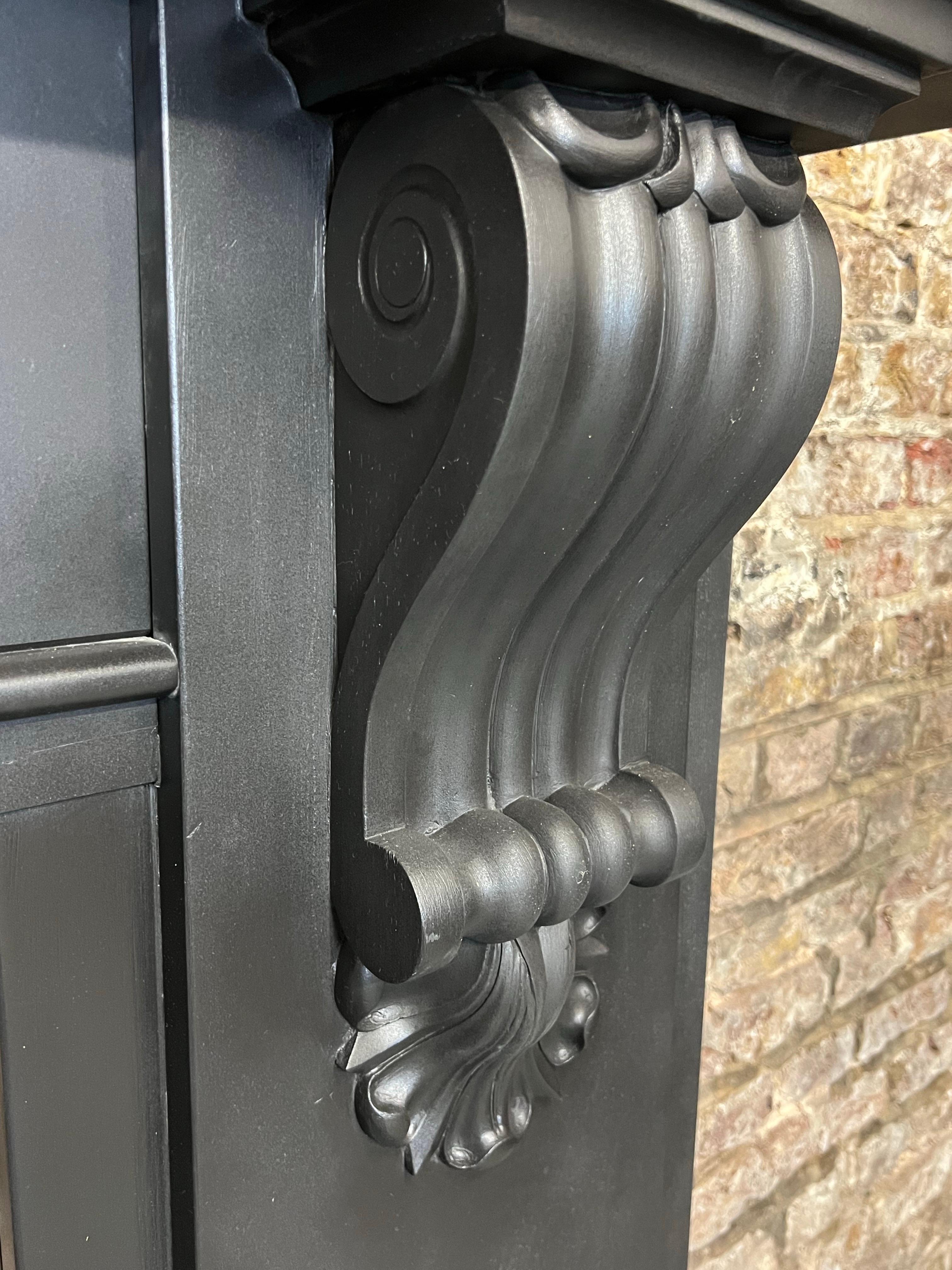 19th Century Black Slate Fireplace Mantlepiece For Sale 4