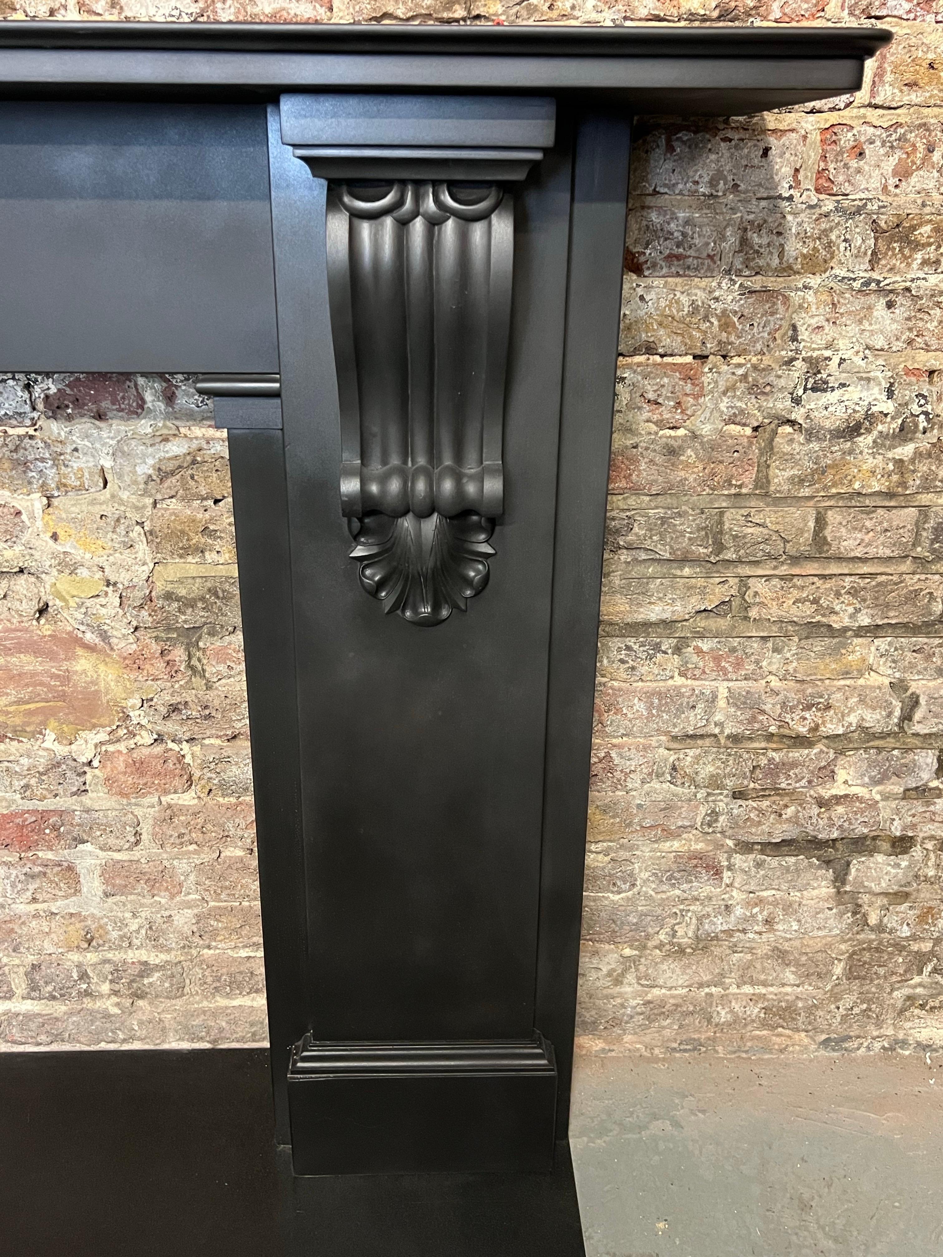 19th Century Black Slate Fireplace Mantlepiece For Sale 5