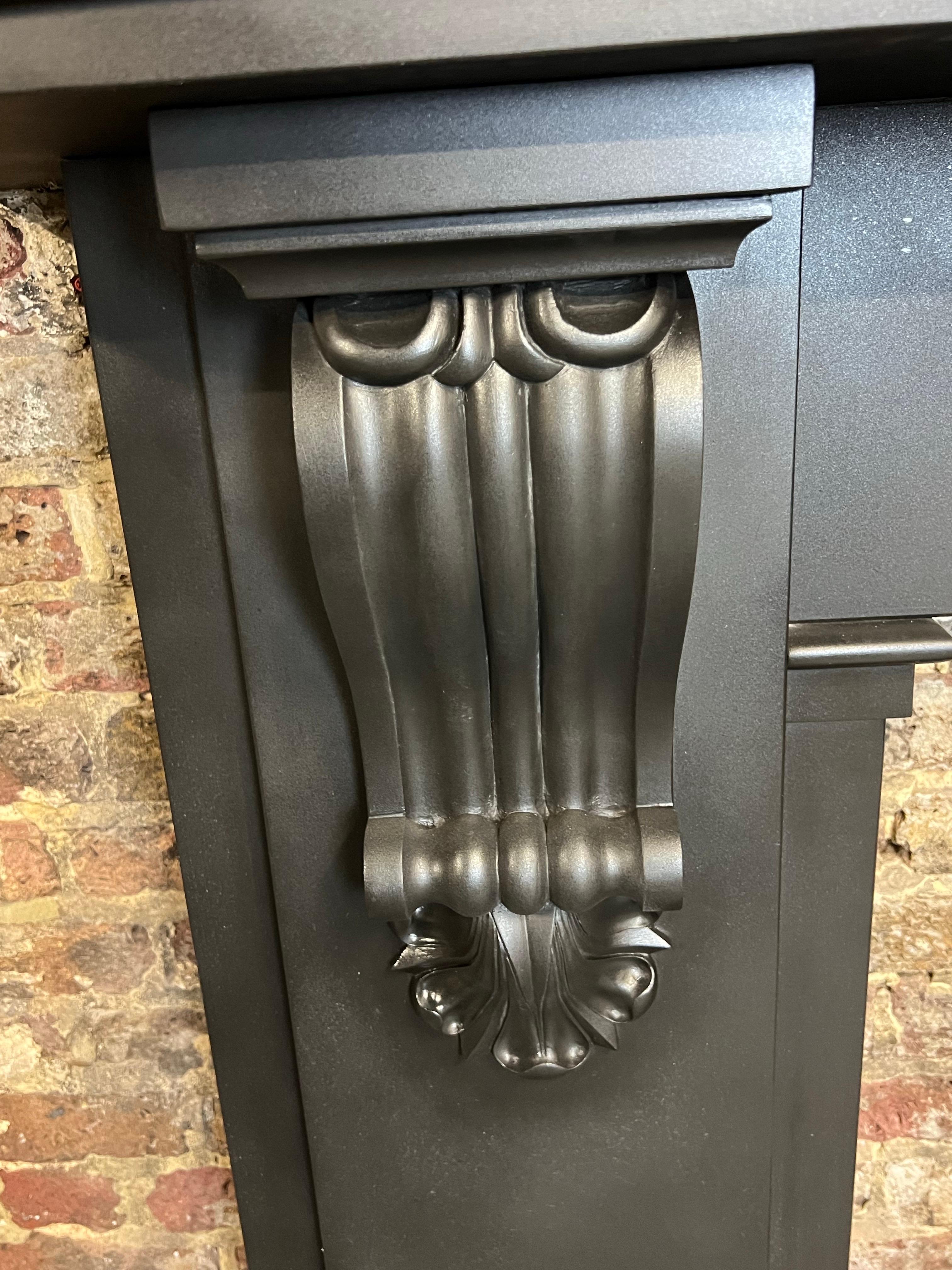 19th Century Black Slate Fireplace Mantlepiece For Sale 9
