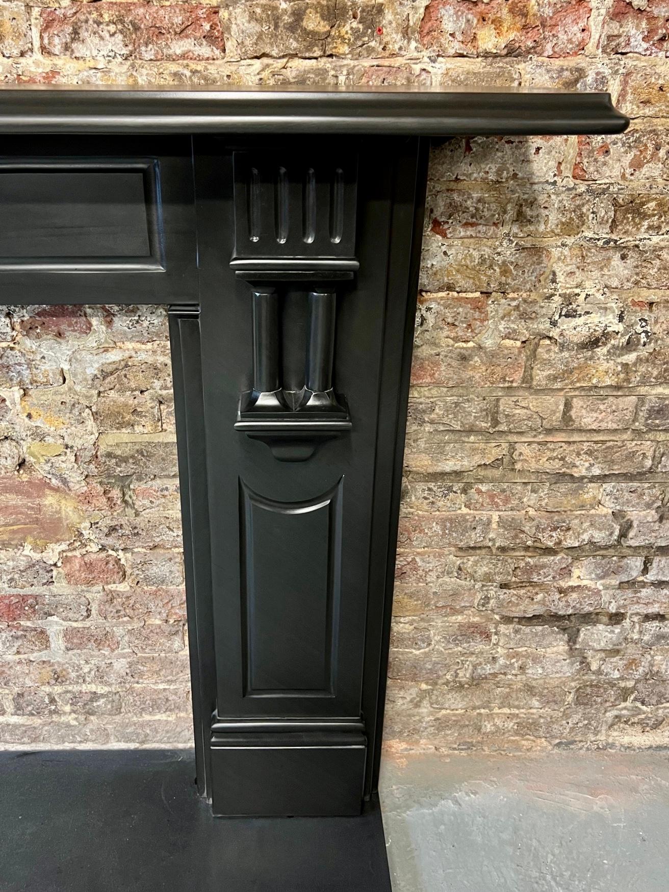19th Century Black Slate Fireplace Mantlepiece.
A Large Beautiful Antique Victorian English Made Fireplace Surround Made From Black Welsh Slate.
This Stunning Fireplace Surround Has Been Recently Salvaged From A London Town House. 
This Is A