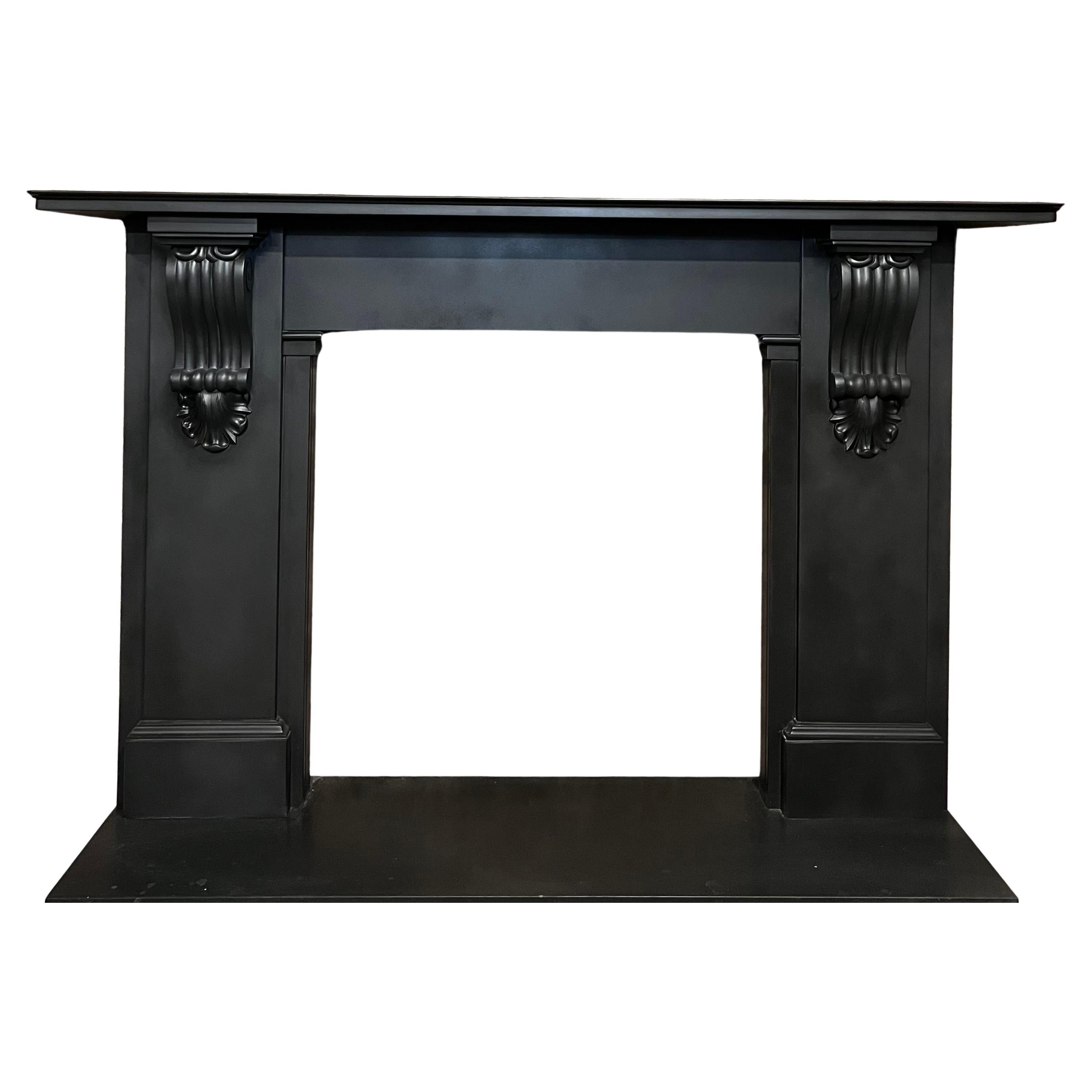 19th Century Black Slate Fireplace Mantlepiece.
This Glorious Original Victorian English Made  Black Slate Fireplace Surround 
Has Recently Been Salvaged From A Central London Town House.
Dated Circa 1880 And Hand Carved From Welsh Slate.
The