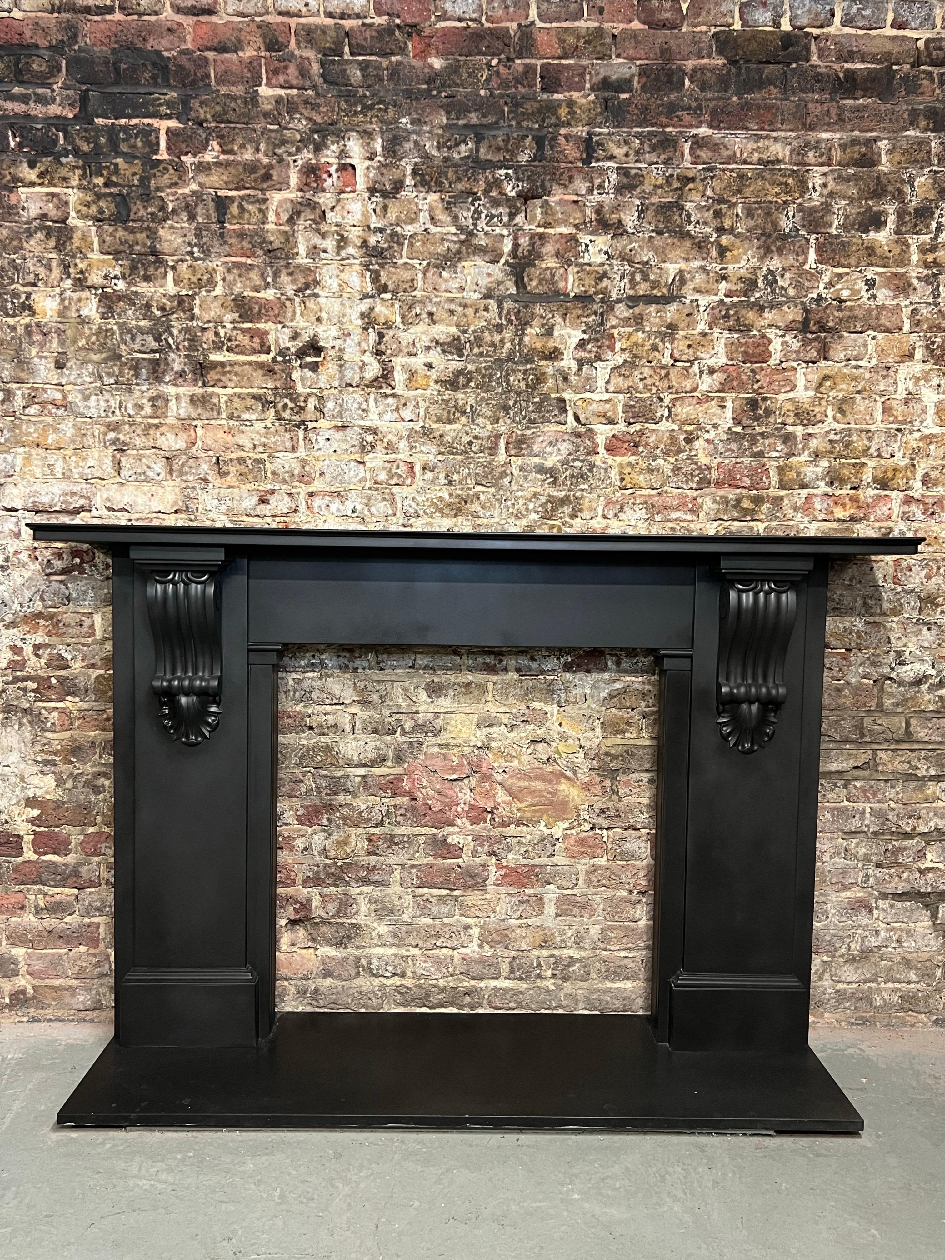 19th Century Black Slate Fireplace Mantlepiece In Good Condition For Sale In London, GB