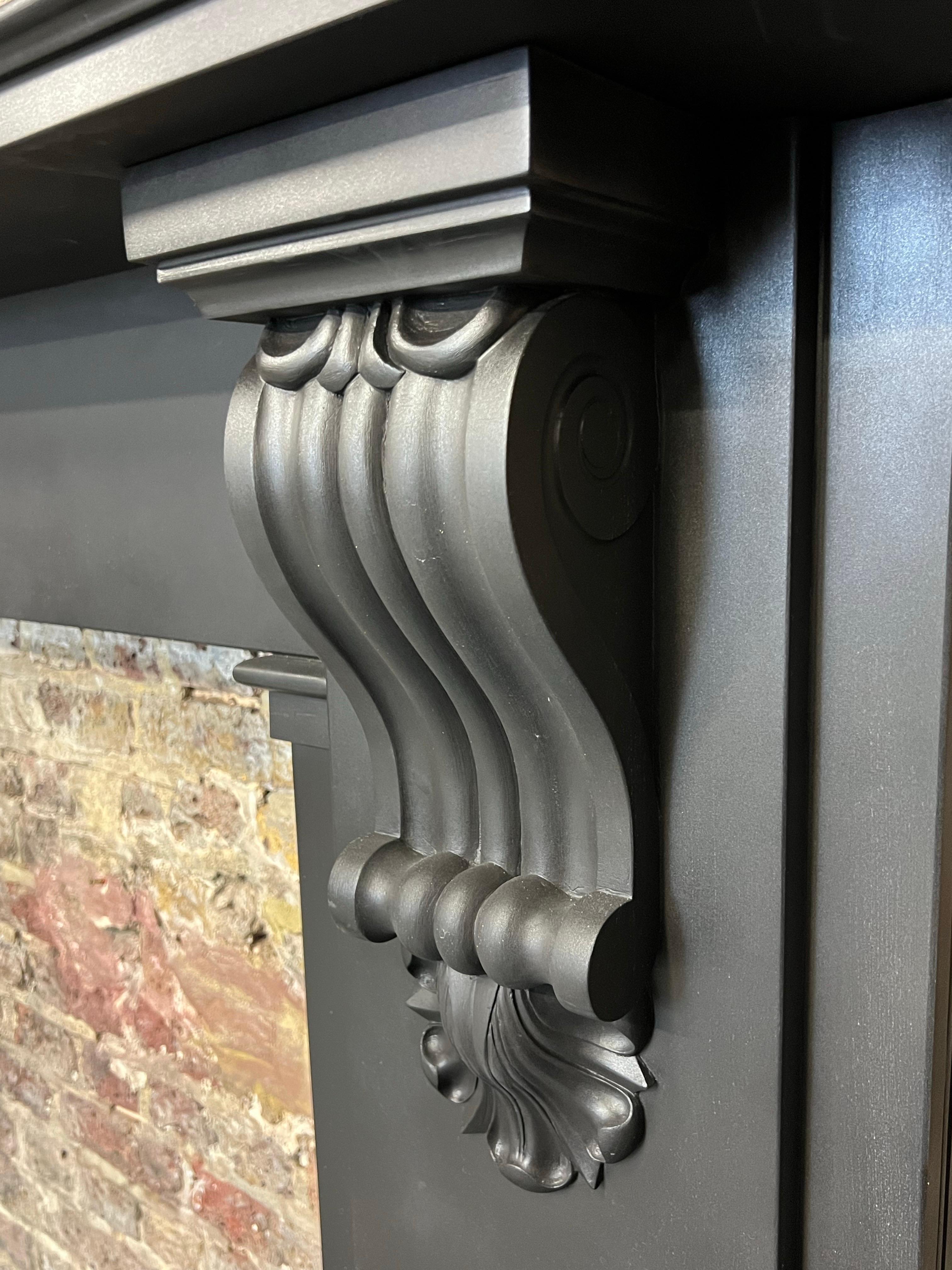 19th Century Black Slate Fireplace Mantlepiece For Sale 2