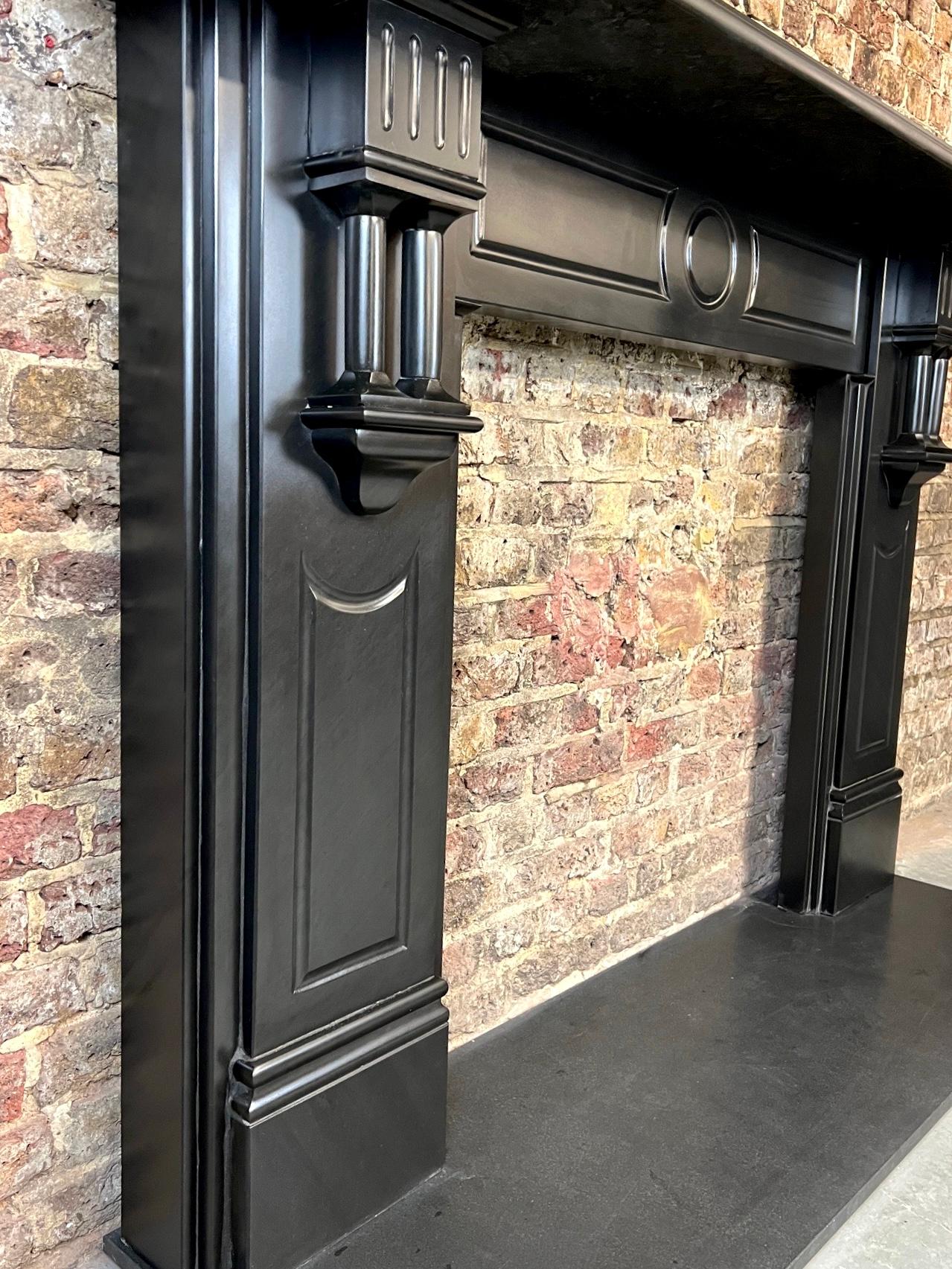 19th Century Black Slate Fireplace Mantlepiece For Sale 2