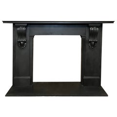 Used 19th Century Black Slate Fireplace Mantlepiece