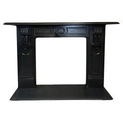 Antique 19th Century Black Slate Fireplace Mantlepiece