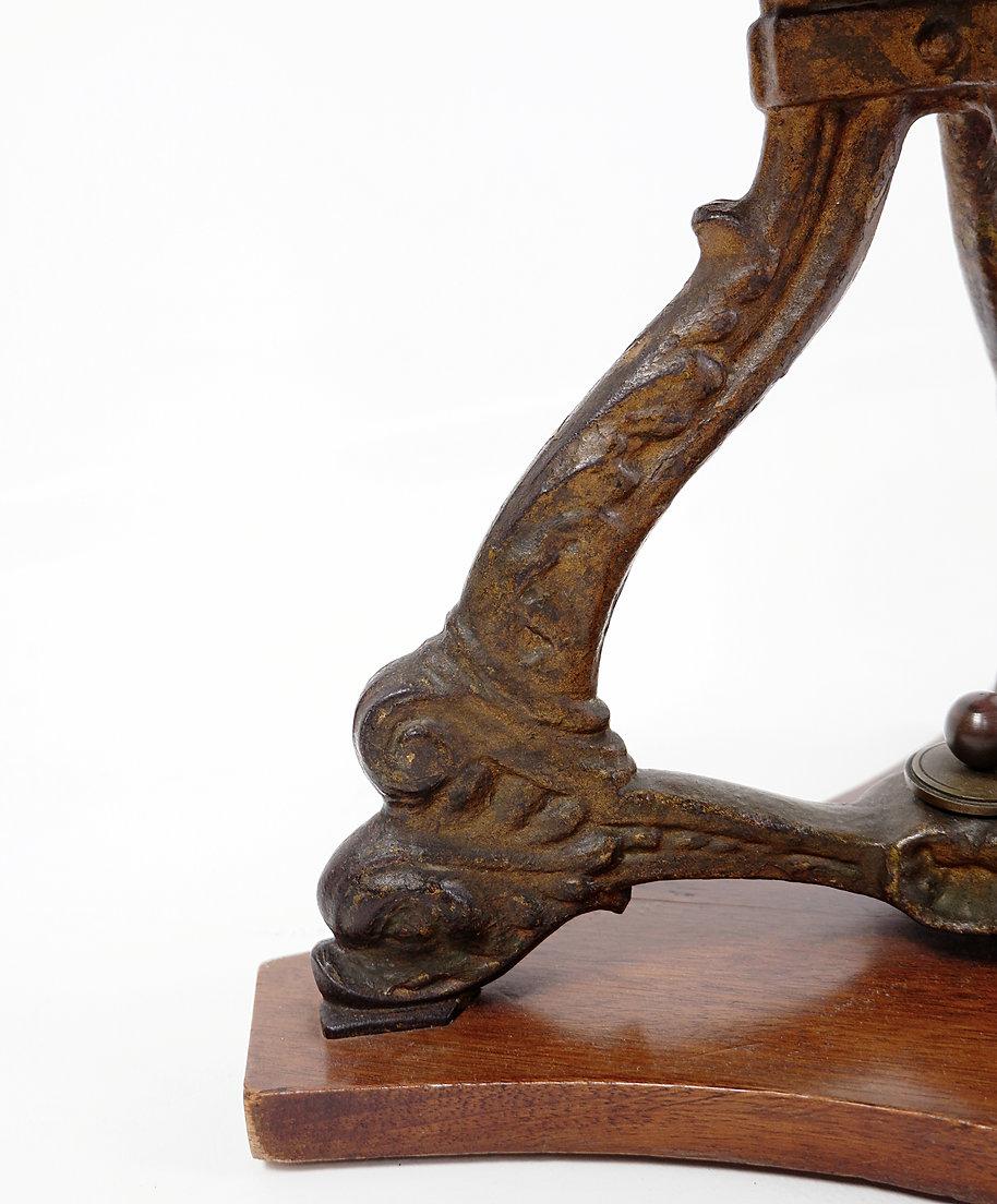 19th century black stained oak liner Ship's Swivel Chair For Sale 9