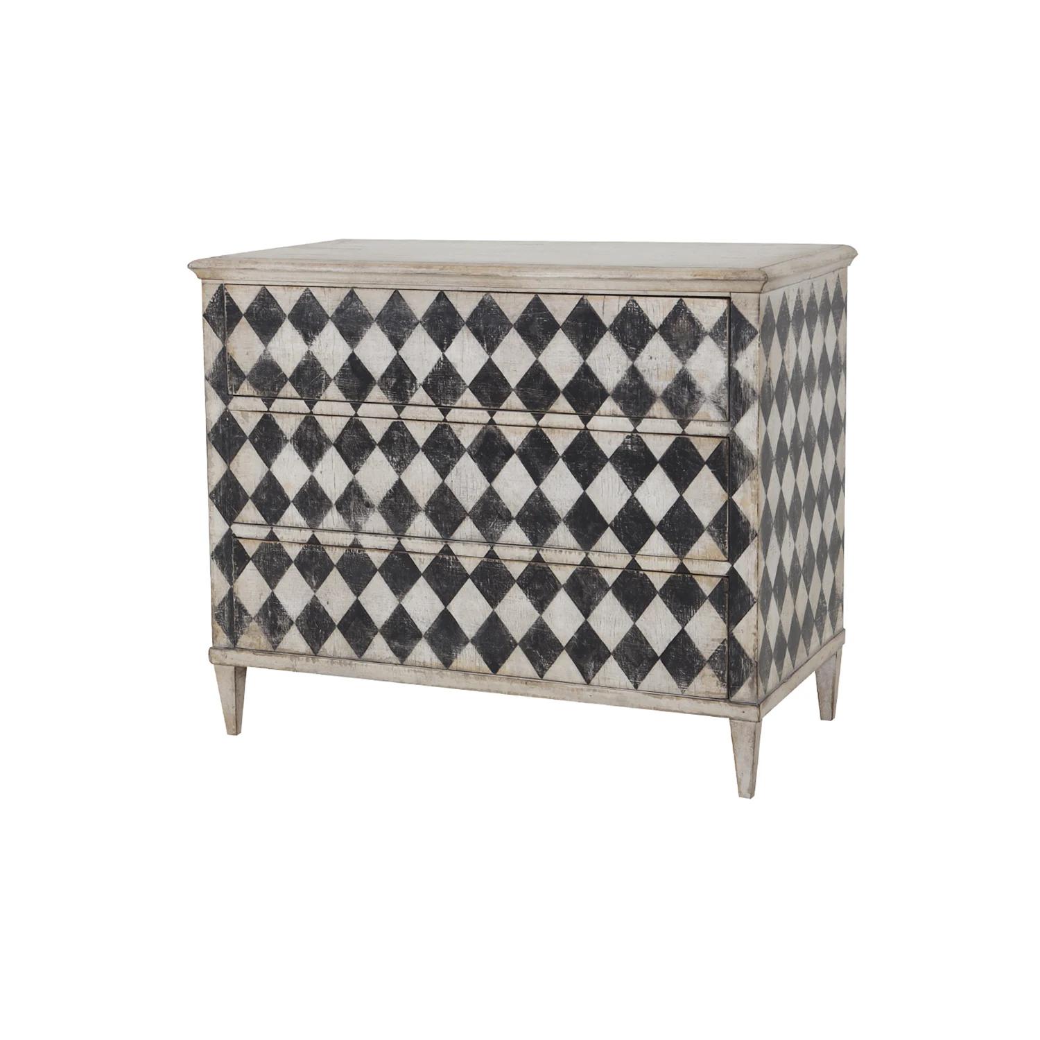 A black-white, antique Italian single chest, commode in the Arte Povera technique, made of hand crafted painted Pinewood in good condition. The Tuscan cabinet, cupboard is composed with a light-grey top and three drawers which is consisting its